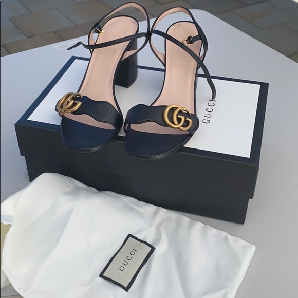 Gucci Marmont GG Ankle Strap Sandals - Block Heel - Picture 3 of 7
